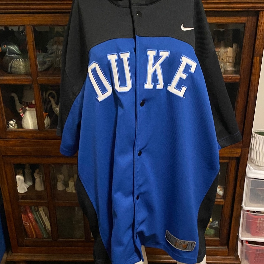 Nike Men's Black and Blue Duke Varsity Jacket